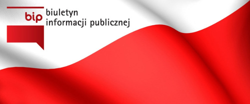 Flaga Polski z ikoną Biuletynu Informacji Publicznej